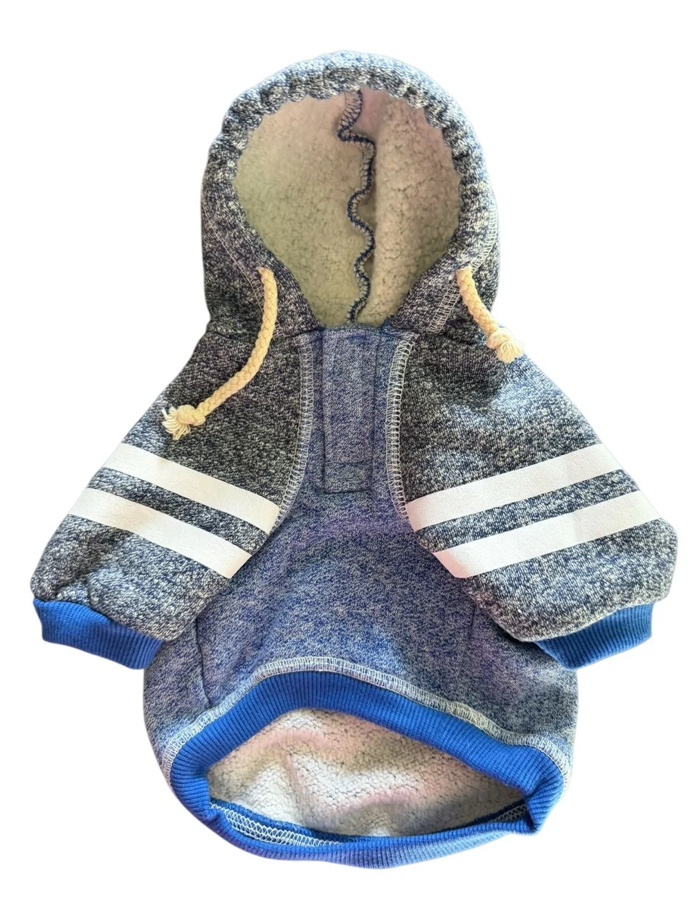 Top Paw K.Bye Blue Fleece Lined Dog Hoodie Small